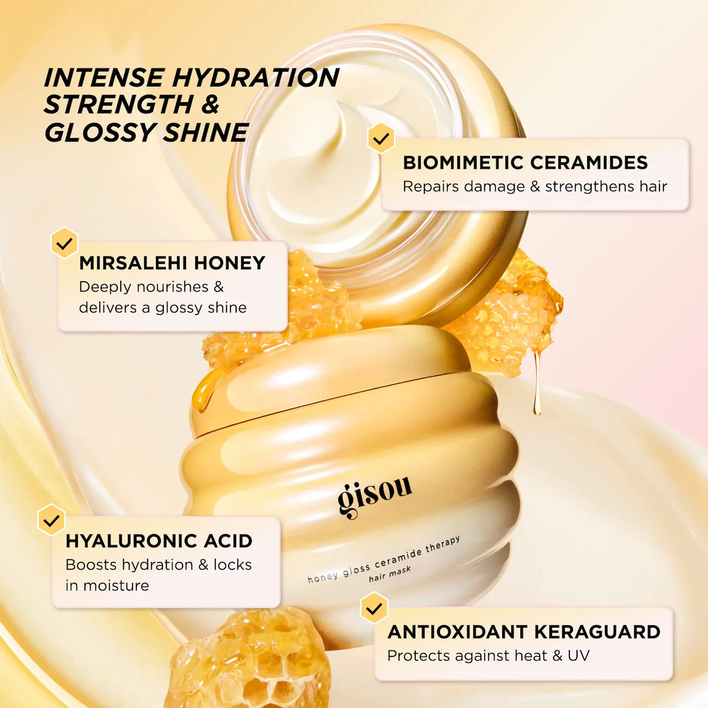 Gisou  Honey Gloss Ceramide Therapy Hydrating Hair Mask 7.8 oz / 230 ml