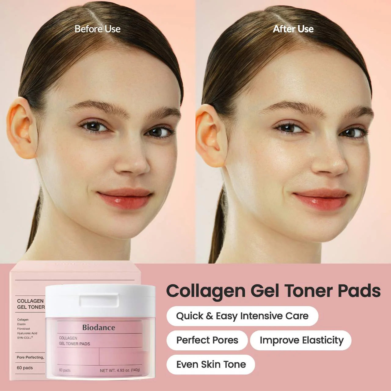Biodance  Collagen Gel Toner Pads for Pore Minimizing & Firming Care