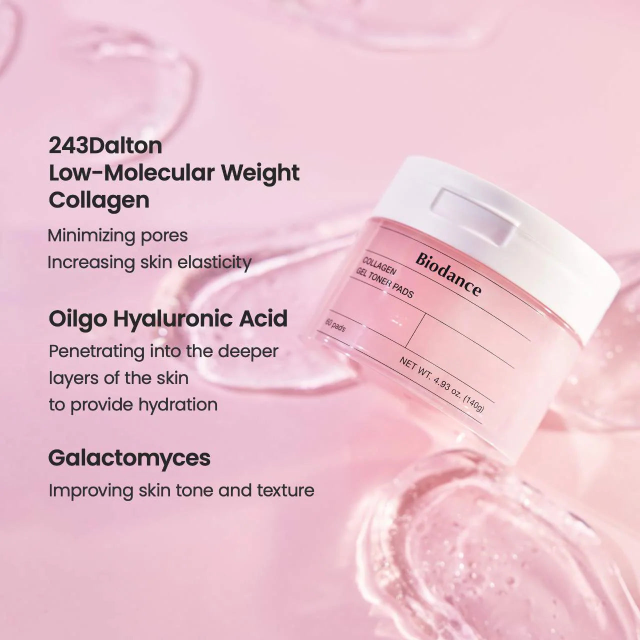 Biodance  Collagen Gel Toner Pads for Pore Minimizing & Firming Care