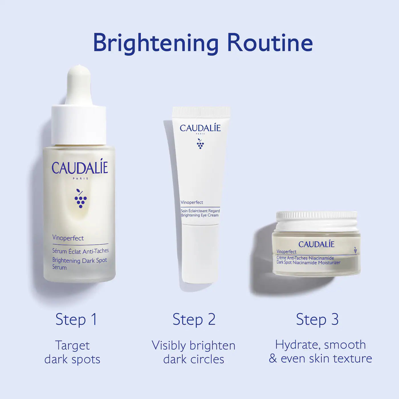 Caudalie  Vinoperfect Brightening Routine for Dark Spots and Uneven Skin Tone