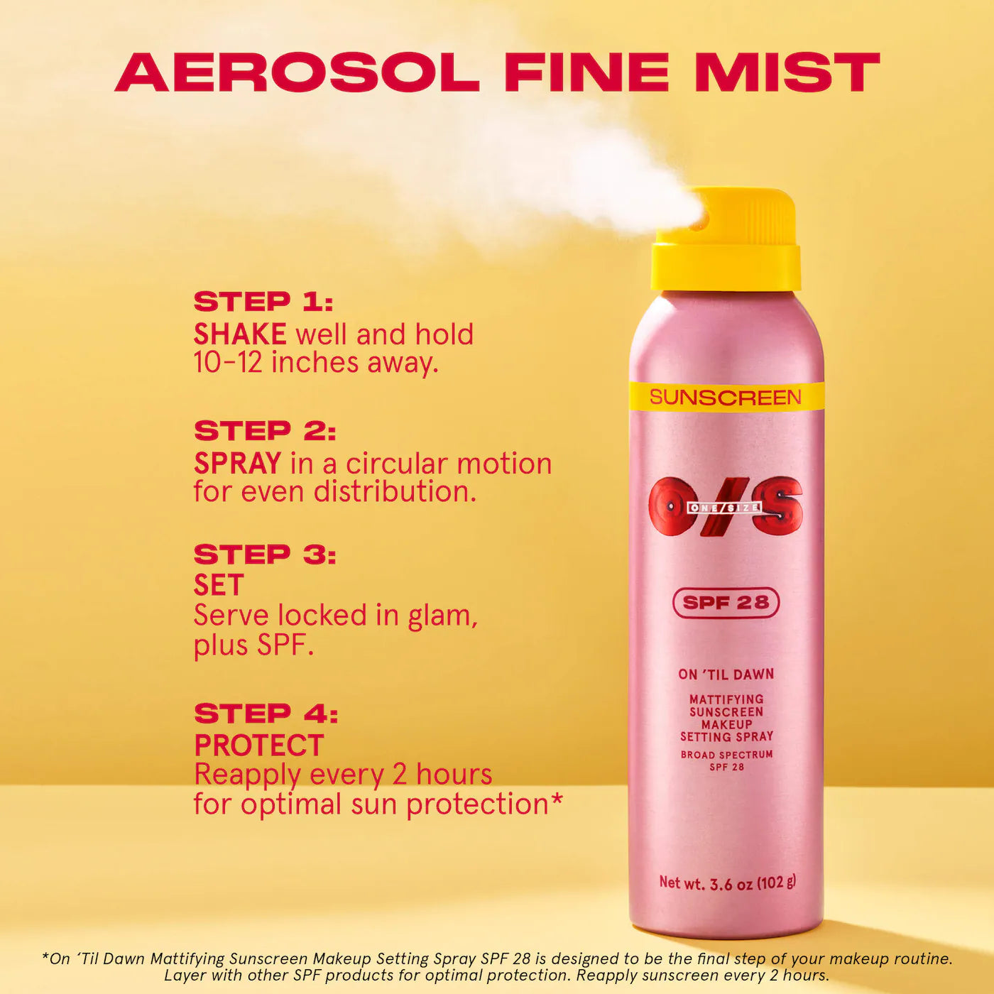 On 'Til Dawn Mattifying Sunscreen Makeup Setting Spray SPF 28