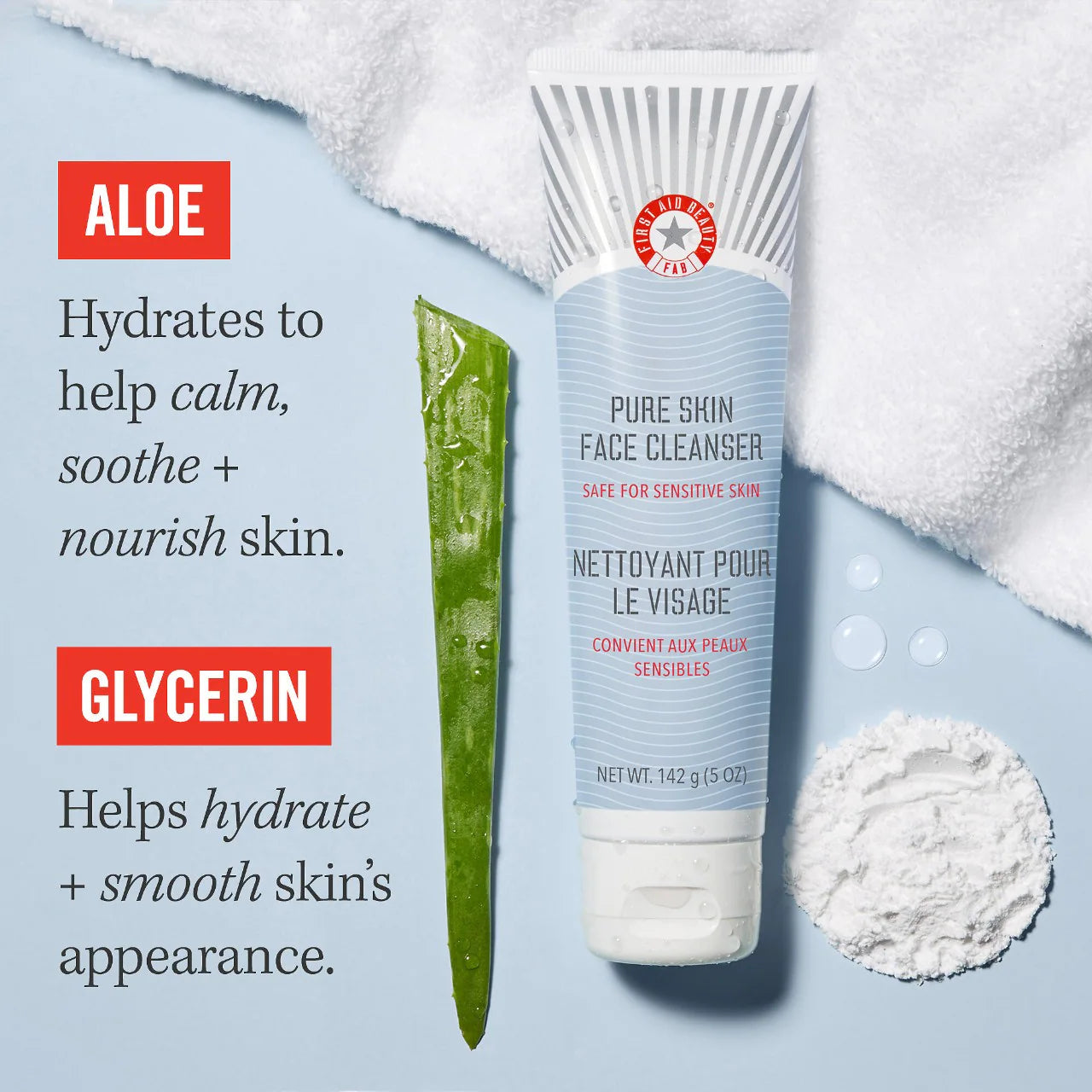 First Aid Beauty  Pure Skin Face Cleanser – Gentle Hydrating Cleanser