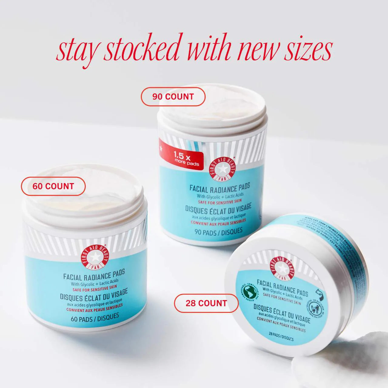 First Aid Beauty  Facial Radiance Pads with Glycolic + Lactic Acids – Exfoliating Pads with AHA