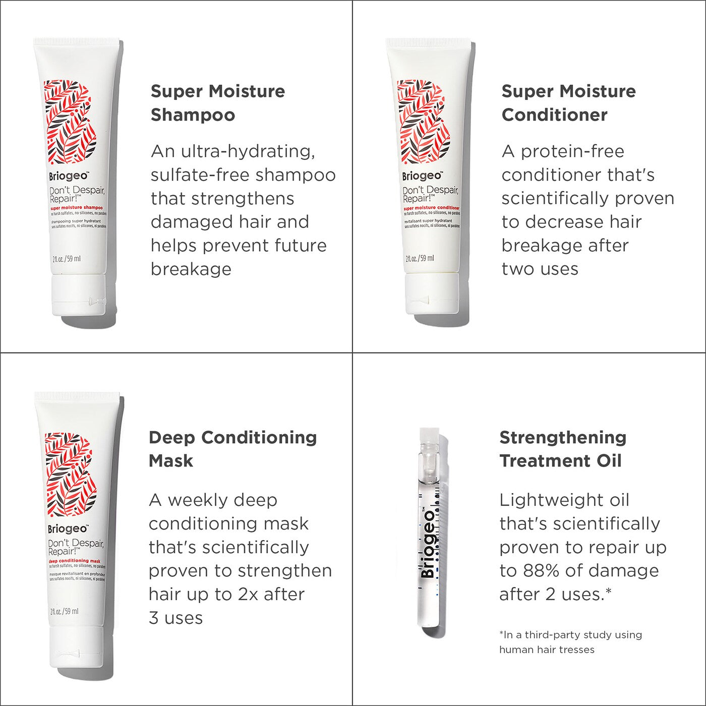 Briogeo  Don't Despair, Repair!™ Strengthen + Repair Travel Kit