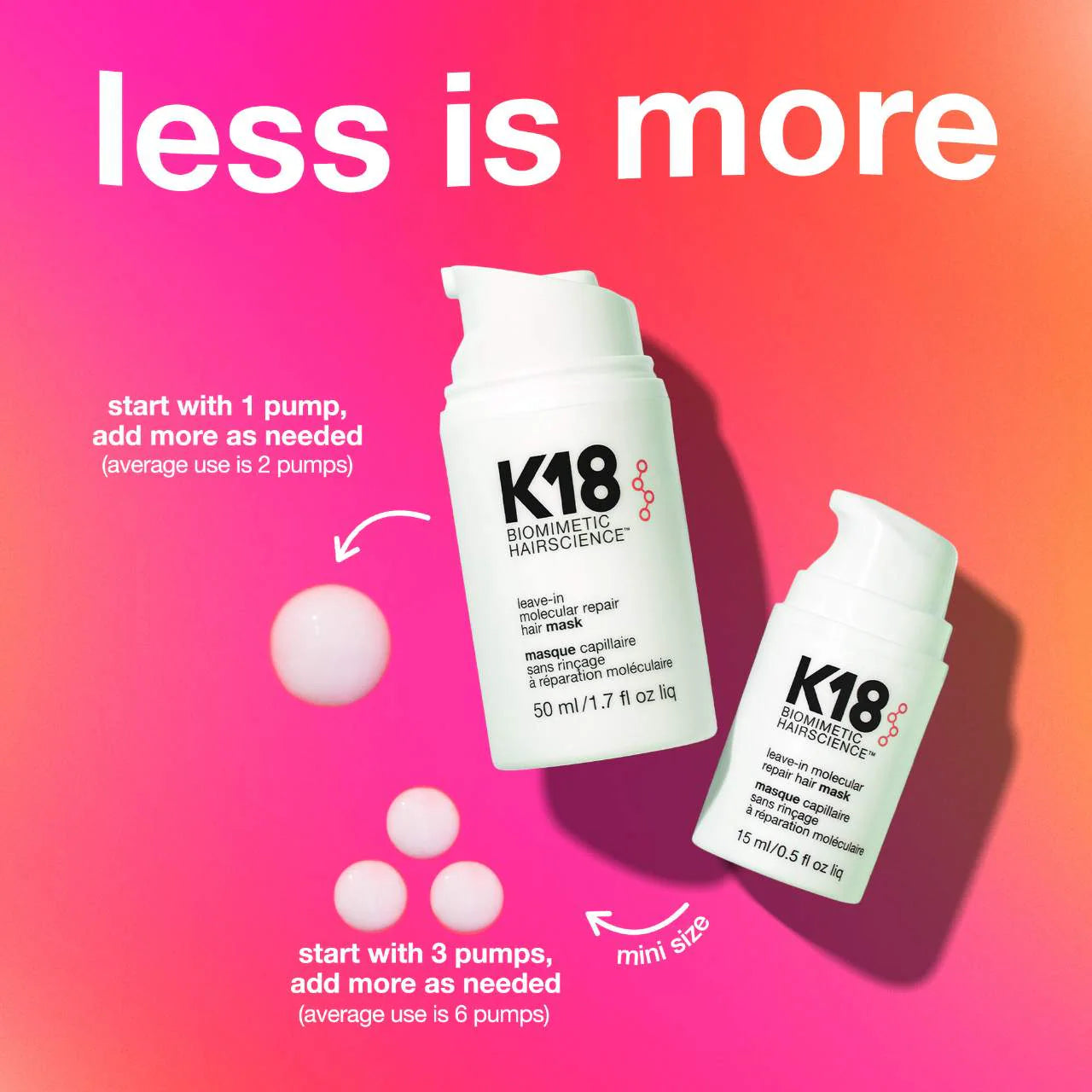 K18 Biomimetic Hairscience  Leave-In Molecular Repair Hair Mask