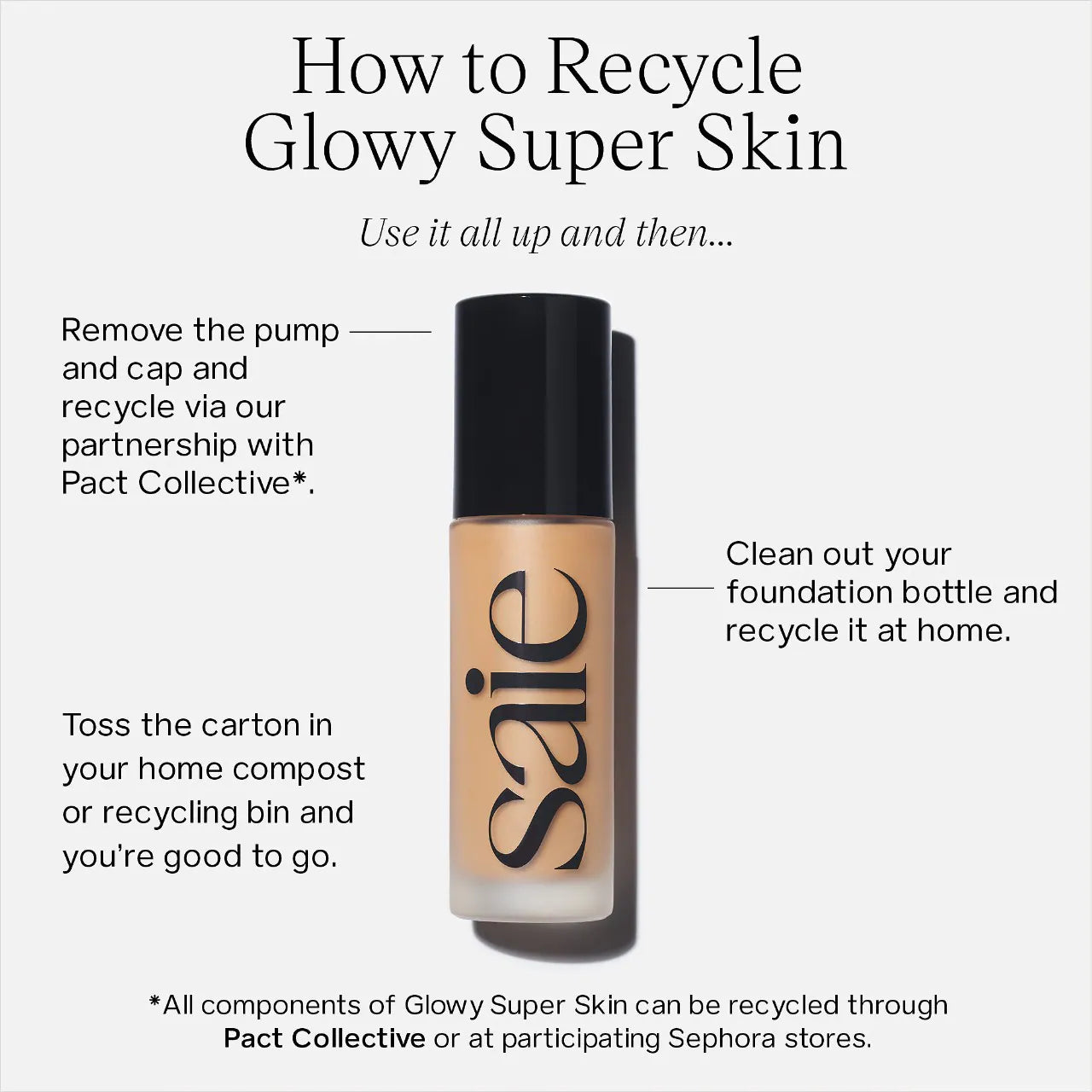 Saie  Glowy Super Skin Tint Foundation with Hyaluronic Acid