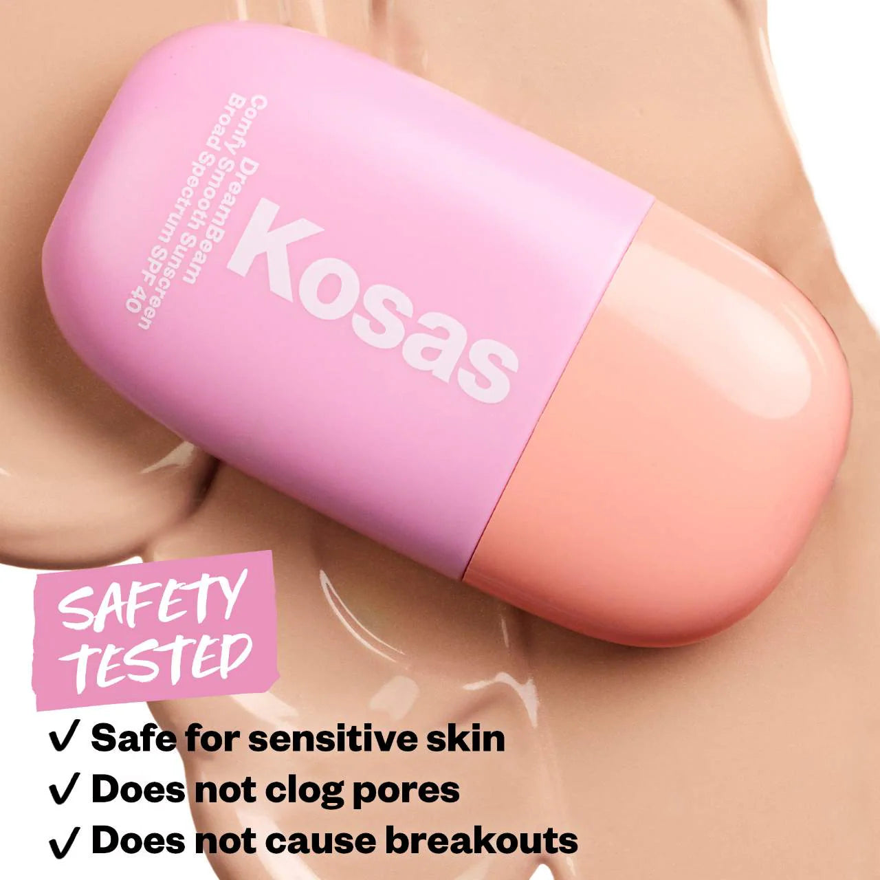 Kosas  DreamBeam Silicone-Free Mineral Sunscreen SPF 40 with Ceramides and Peptides