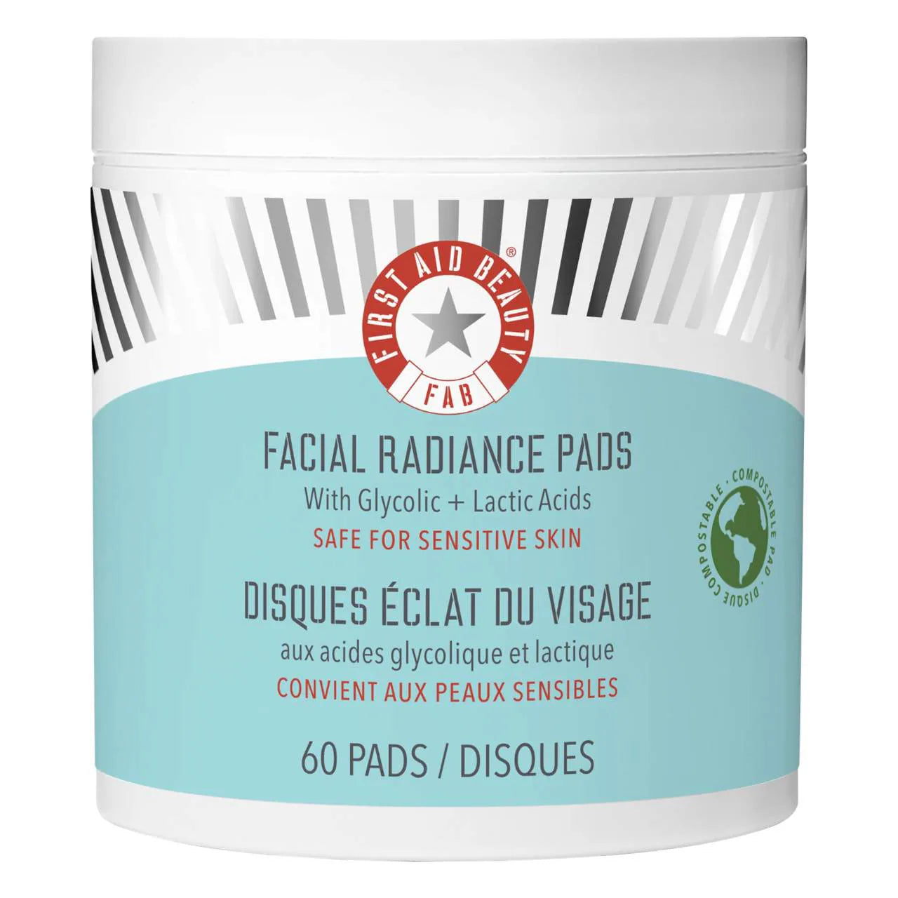 First Aid Beauty  Facial Radiance Pads with Glycolic + Lactic Acids – Exfoliating Pads with AHA