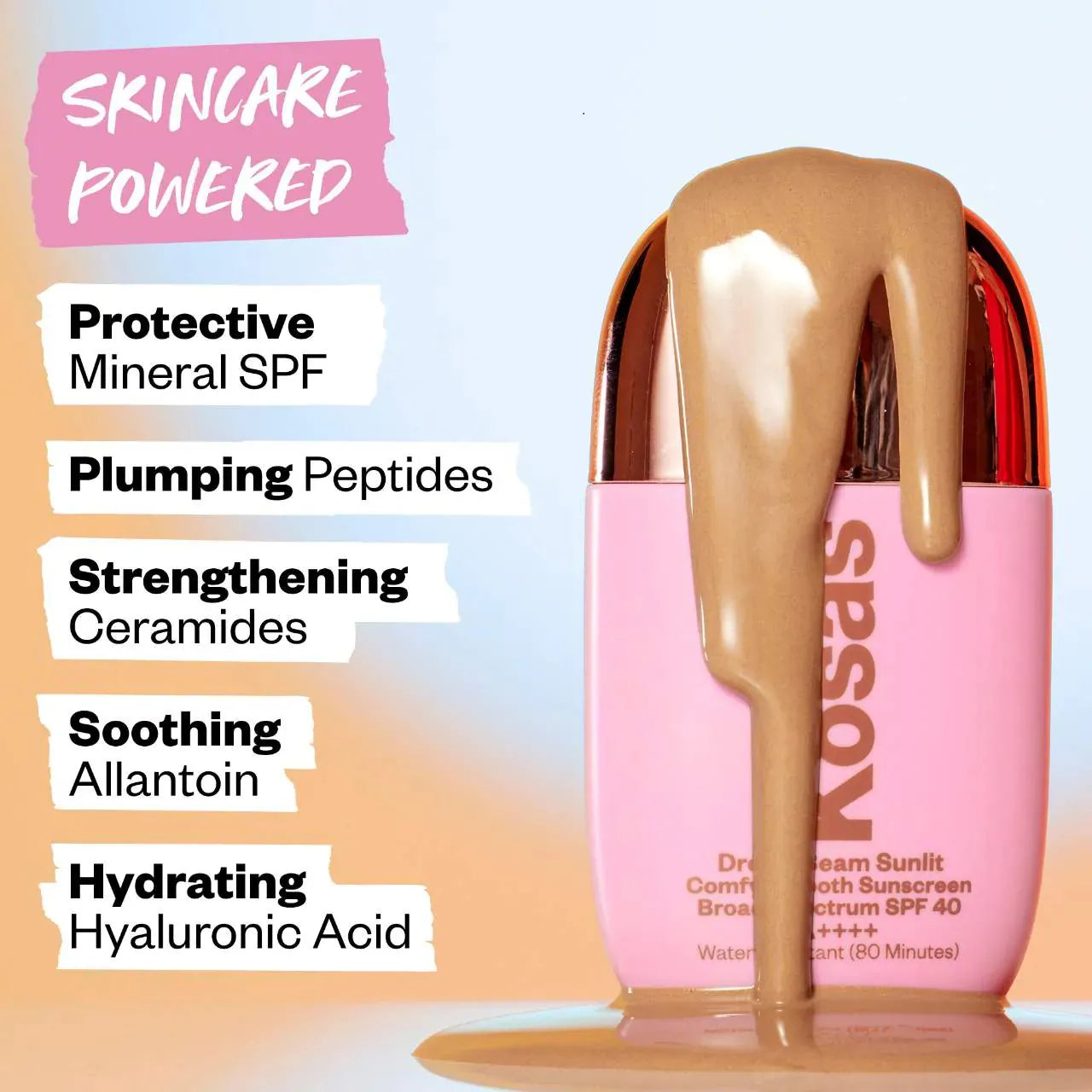 Kosas  DreamBeam Silicone-Free Mineral Sunscreen SPF 40 with Ceramides and Peptides
