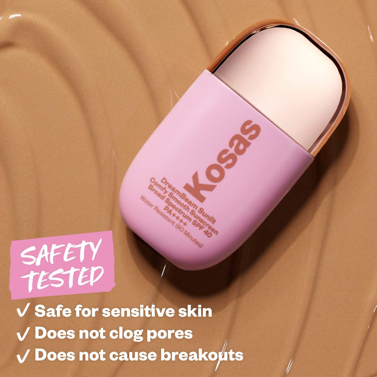 Kosas  DreamBeam Silicone-Free Mineral Sunscreen SPF 40 with Ceramides and Peptides