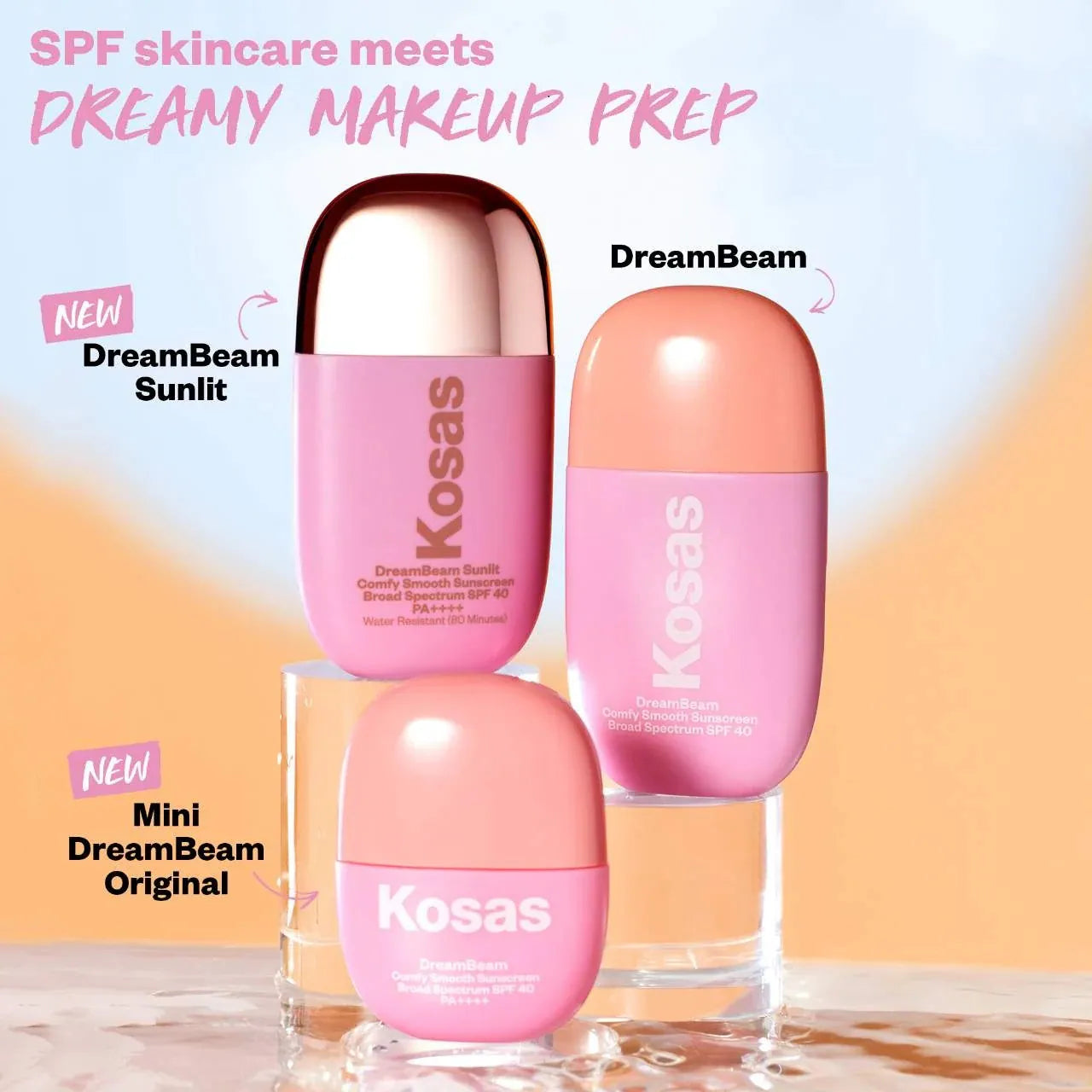 Kosas  DreamBeam Silicone-Free Mineral Sunscreen SPF 40 with Ceramides and Peptides