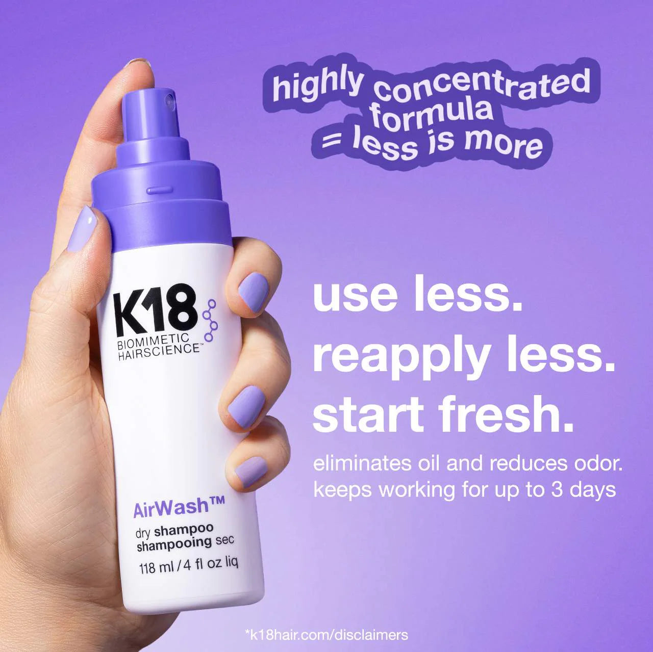 K18 Biomimetic Hairscience  AirWash™ Dry Shampoo
