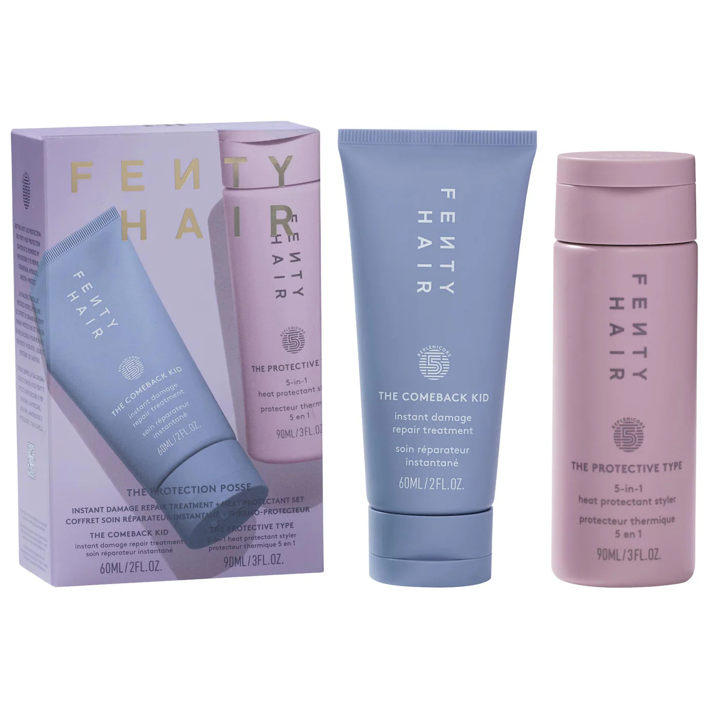 Fenty Beauty by Rihanna  The Protection Posse Instant Damage Repair Treatment + Heat Protectant Set