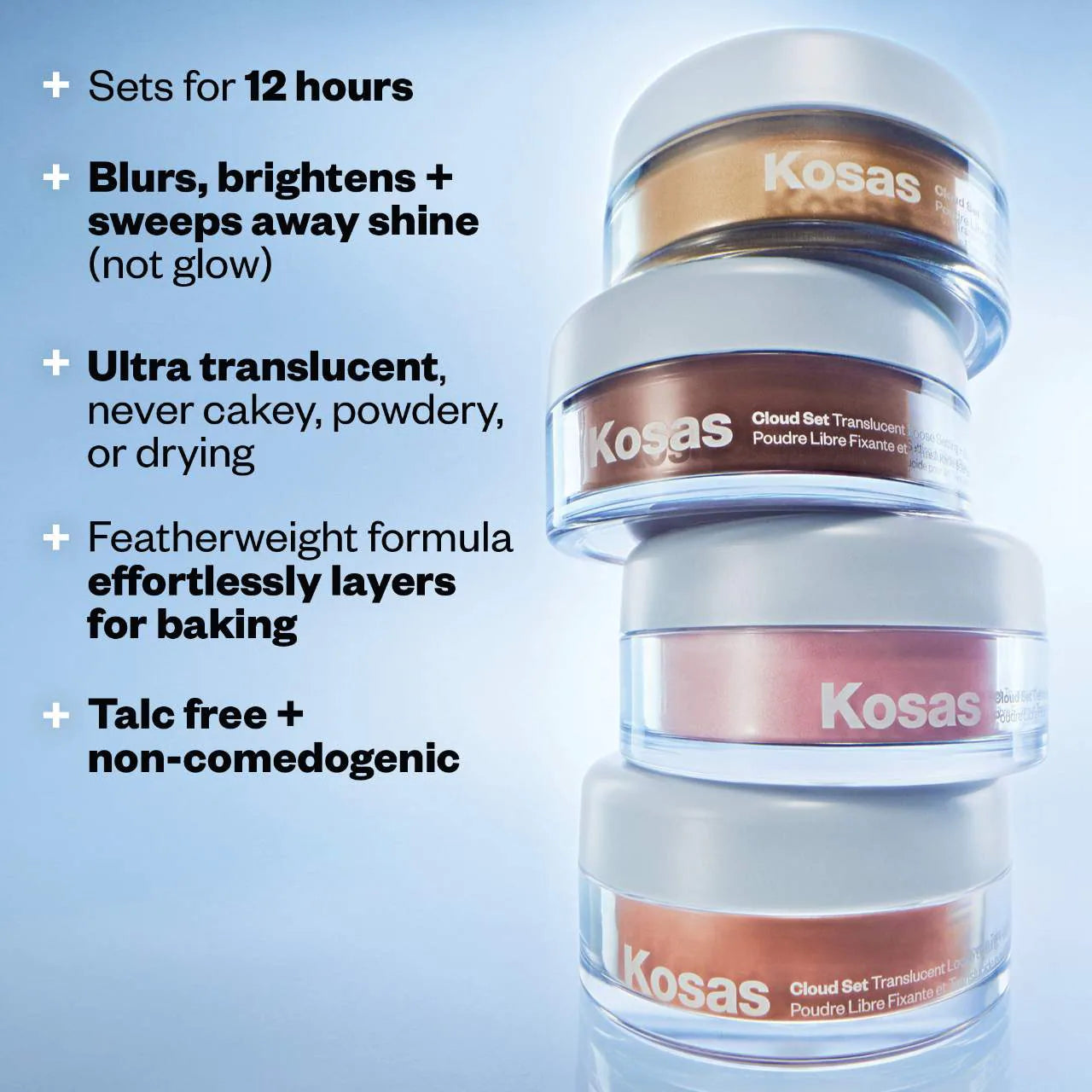 Kosas  Cloud Set Loose Translucent Talc-Free Setting + Blurring Powder
