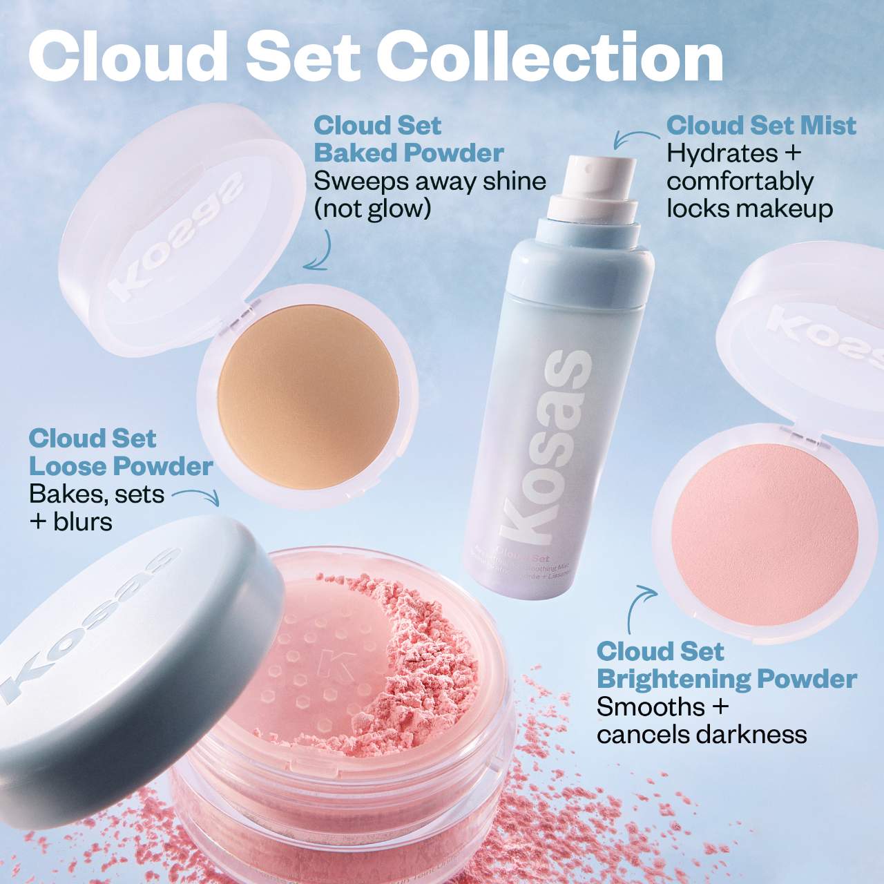 Kosas  Cloud Set Airy Setting Spray + Smoothing Mist