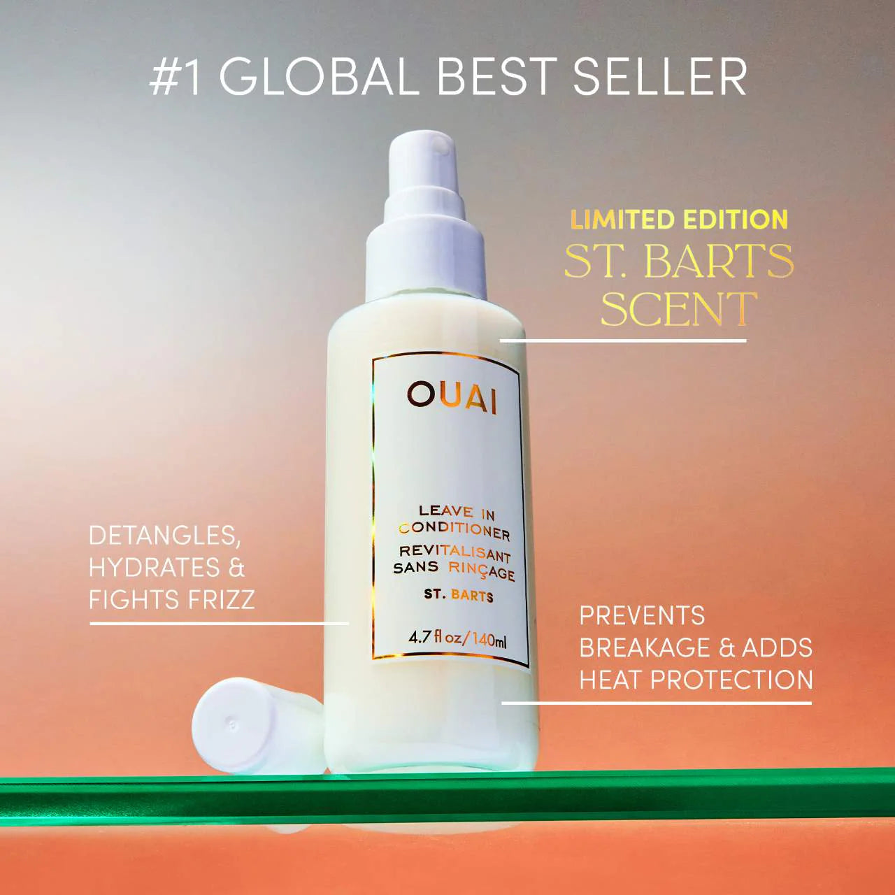 OUAI  St. Barts Detangling and Frizz Fighting Leave in Conditioner