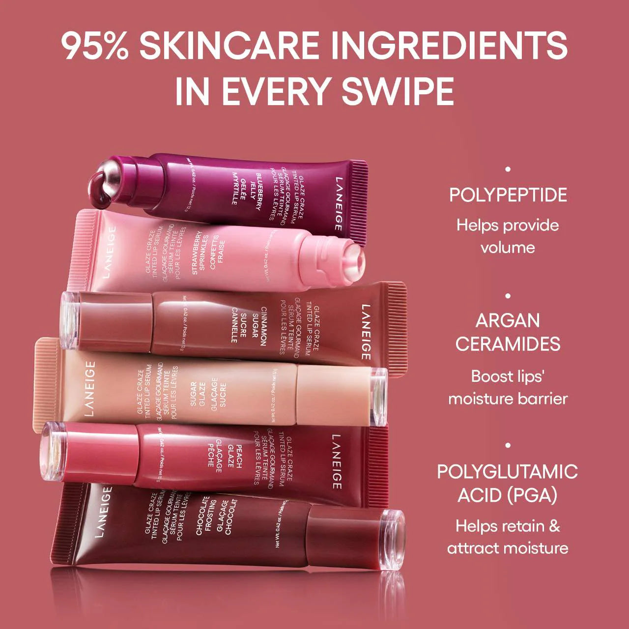 LANEIGE  Glaze Craze Tinted Polypeptide Lip Serum