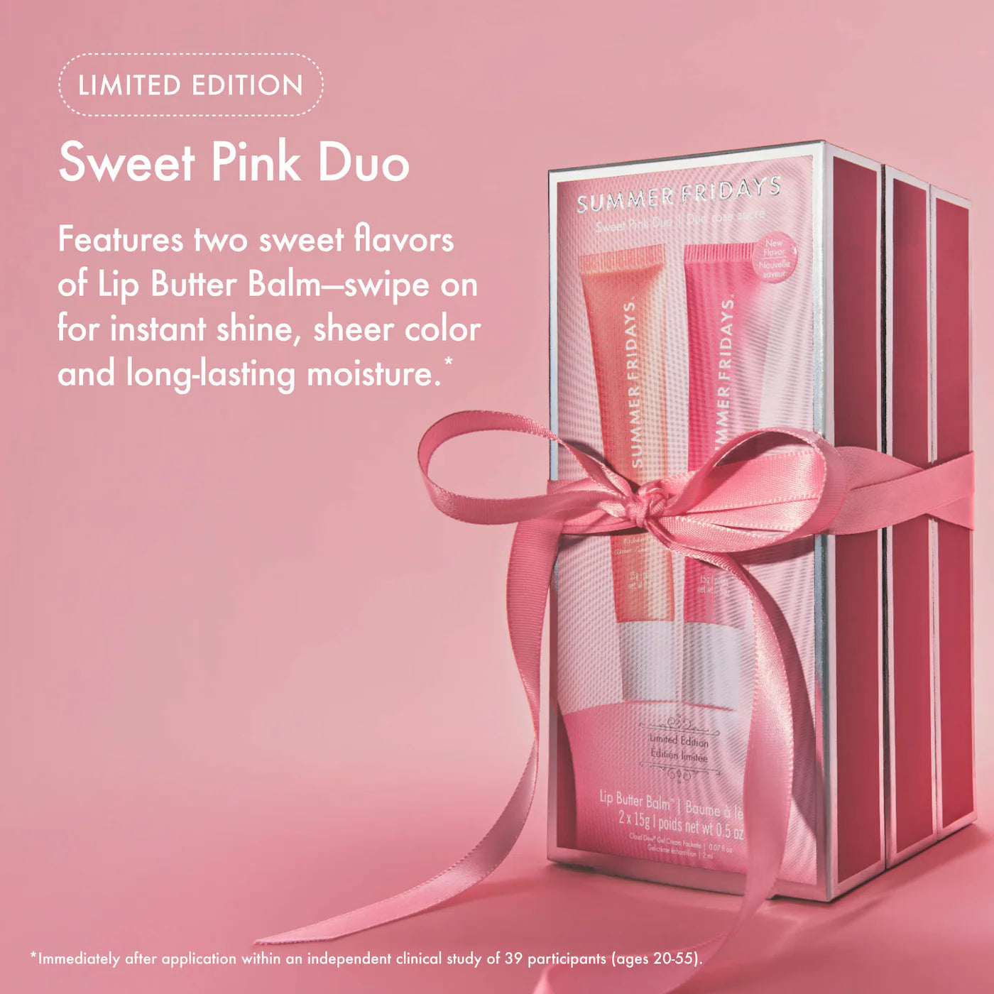 Summer Fridays  Sweet Pink Duo with Birthday Cake + Strawberry Soft Serve Lip Butter Balm
