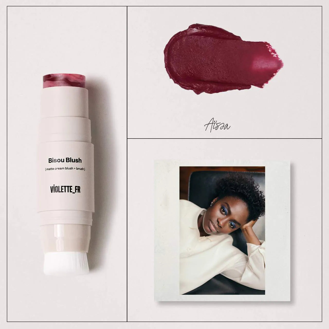 VIOLETTE_FR  BISOU BLUSH Marbled Cream Blush Stick