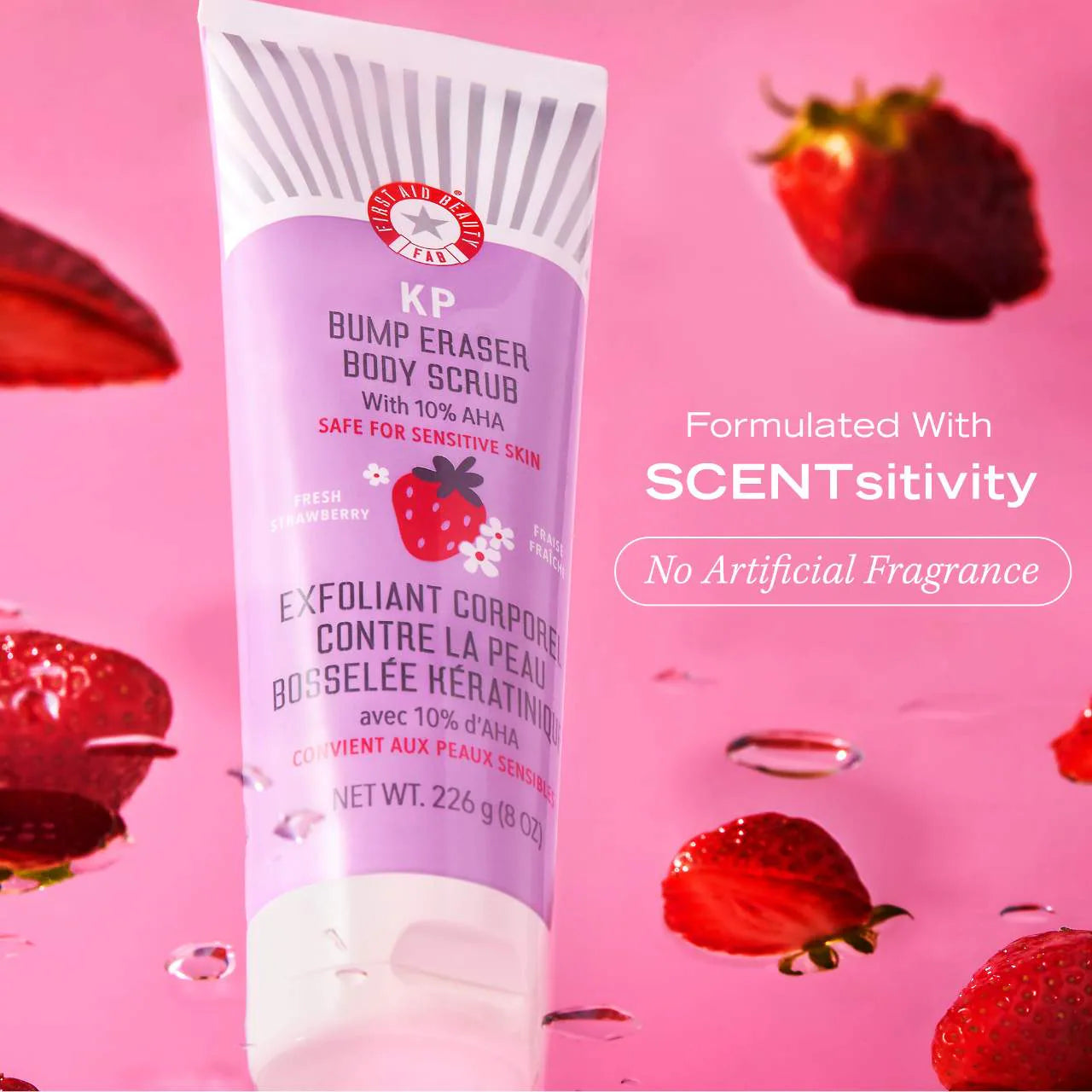 First Aid Beauty  KP Bump Eraser Body Scrub with 10% AHA – Body Exfoliant for Keratosis Pilaris